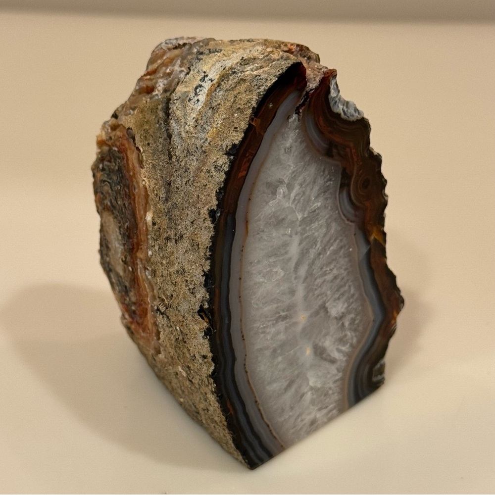 Polished Agate Crystal Geode Bookend Display Piece - Picture 7 of 11